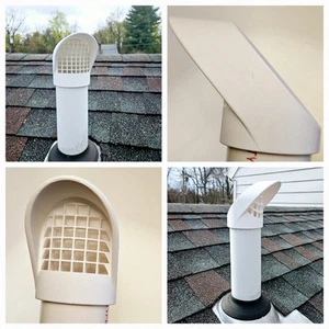 All Plastic Radon & HVAC Pipe Rain Cap w/ Mesh Screen to Fit on End of PVC Pipes - Picture 1 of 23