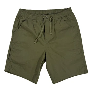 Prana Mens Cargo Shorts Medium Green Double Peak Elastic Waist Hiking Trail - Picture 1 of 6