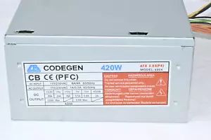 PC ATX 420W Power Supply, 20+4, Floppy FDD - Picture 1 of 4