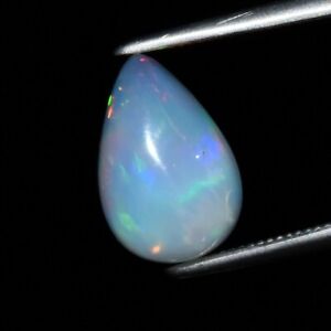 1.10ct 10.8x7.2mm Pear Cab Natural Play-of-Color Crystal Opal Gemstone Ethiopia