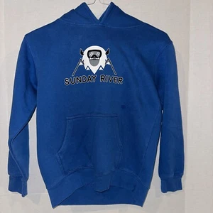 Sunday River Ski Resort Blue Yeti Youth Unisex Sweatshirt Hoodie Kids Large L - Picture 1 of 6