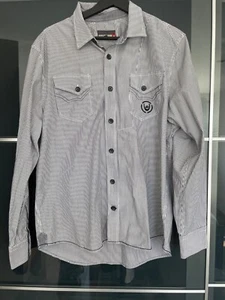 Camisa Stefan Duck and Cover XL Vintage Blanco y Negro Rayas Excelente Estado - Imagen 1 de 10