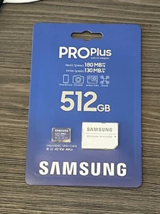 Samsung PRO Plus+ Adapter 512GB 180MB/s microSDXC Memory Card - Photo 1 sur 5