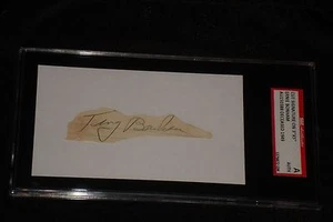 "TARJETA DE ÍNDICE ERNIE ""PEQUEÑA"" BONHAM FIRMADA CORTE AUTOGRAFIADO 3X5 (d.49) SGC AUTÉNTICA - Imagen 1 de 1