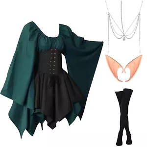 Traditional Irish Dress for Women Short Medieval Renaissance Costume Dress mi... - Picture 1 of 7