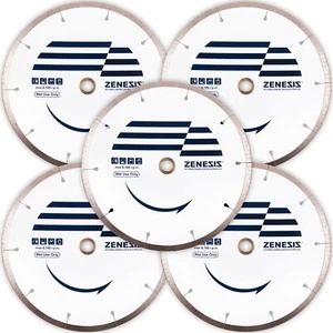 ZENESIS Diamond Blade Porcelain Tile Continuous Rim 10 inch | 5 Blade Set - Picture 1 of 1