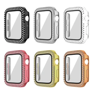 For Apple Watch Series 9/8/7/6/5/4/3/SE Diamond Bling Case with Screen Protector - Picture 1 of 18