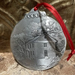 2011 Wendell August 3" Winter Scene Ornament Autographed By Richard Bollinger - Picture 1 of 3