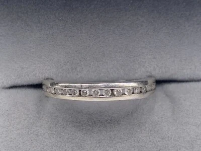 14K White Gold Channel Set .16ctw Diamond Band Ring Size 5.75 - Image 1 of 4