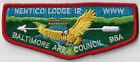 OA Nentico Lodge 12  Flap RED Bdr. Baltimore Area Council, BSA [MX-9346]