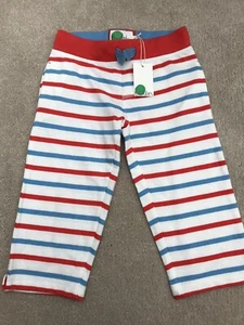 New Mini Boden red white & blue striped cropped sweatpants age 6 - Picture 1 of 3