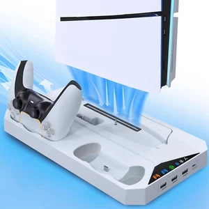 Cooling Charging Station for PS5 Slim with 2 Headset Holder, 3 USB Hubs - Picture 1 of 9