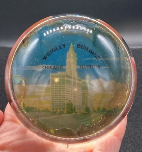 Vintage, Chicago Wrigley Building, glass dome paperweight *Read* - Picture 1 of 12