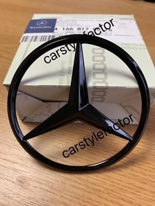 Gloss Black Rear Boot Emblem Star Badge For Mercedes New ML W166 A1668170016 - Picture 1 of 2