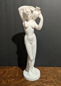 VINTAGE Göttin 13" STATUE Skulptur SCHÖNER weiblicher Akt Wasserträger in weiß - Bild 1 von 11