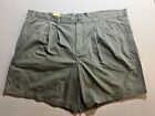 Dockers Shorts Mens 46 Green Chino Pleated Pockets Belted Zip Button Pleated.