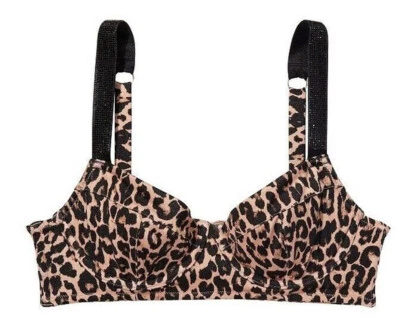 Top de bikini Victoria’s Secret Swim Shine estrás correa leopardo malvado nuevo con etiquetas Foto 1 de 4