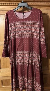 Belk New Directions XL Knee Length Aztec Theme Dress - Picture 1 of 5