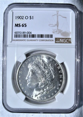 1902-O Morgan Silver Dollar NGC MS-65 Cover