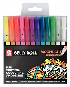 Sakura Gelly Roll Moonlight Fluorescent Gel Pen Set 12 Colours