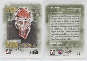 2009-10 ITG Between the Pipes Stars of the Game Antti Niemi #76 Rookie RC