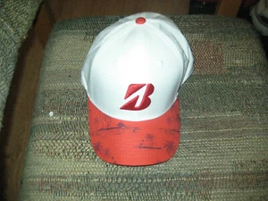 BRAND NEW Bridgestone Hawaiian Print Golf Cap summer special hat deal red - Picture 1 of 5