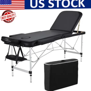 84" Portable Massage Table Facial Spa Salon Bed Tattoo Table Spa Adjustable US - Picture 1 of 16