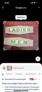VINTAGE TEXACO SERVICE STATION LADIES & MEN PORCELAIN METAL RESTROOM SIGNS - Picture 1 of 12