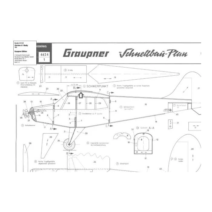 Bauplan Christen A-1 Husky Modellbauplan — 第 1/1 张图片