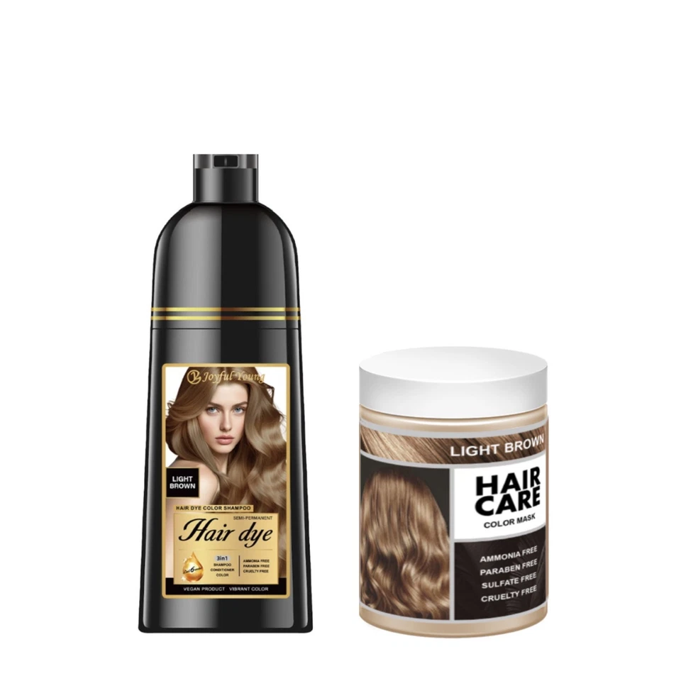 Joyful Young tinte para el cabello champú y mascarilla paquete? Juego de cobertura y acondicionador gris Foto 1 de 4