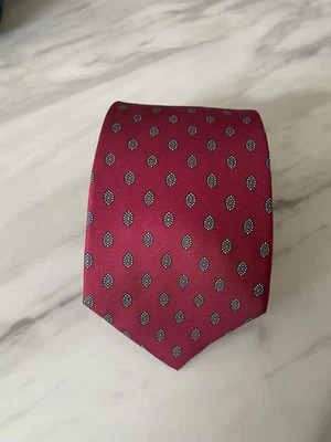 "Corbata vintage Christian Dior 100 % seda roja geométrica para hombre 56"" de largo EE. UU." Foto 1 de 4