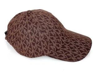 Michael Kors Brown MK Logo Cotton Baseball Hat Adjustable Strapback Cap - Picture 1 of 24