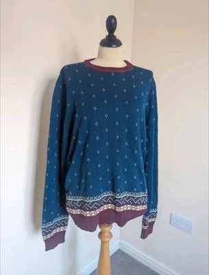 MERC Cardiff Retro Años 70 50% Algodón Estilo Isla Justa Jersey de Esquí XL Navidad Alpes Foto 1 de 4