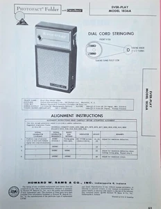 SAMS PHOTOFACT TRANSISTOR RADIO MANUAL EVER-PLAY MODEL 1836A - Picture 1 of 1