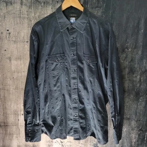 Resistol Rodeo Gear Shirt Mens XL Western Cowboy Pearl Snap Ripstop Black - Picture 1 of 12