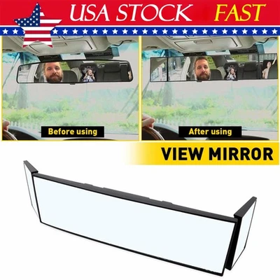 NEW Car Large Vision Interior Foldable Rear View Mirror Wide Angle Blindspot EAG - Image 1 of 4