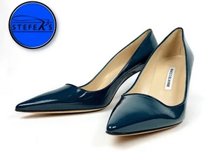 MANOLO BLAHNIK - Taglia USA 9 - Tacchi alti a spillo a punta color verde acqua lucido - E81825B - Foto 1 di 7