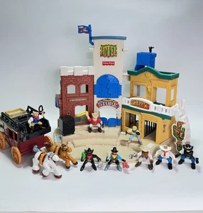 Vintage 1990er Fisher Price Great Adventures Wild West Western Cowboy Town + Figuren - Bild 1 von 24