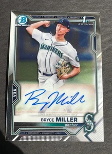 2021 Bowman Draft - Chrome Draft Pick Autographs Bryce Miller #CDA-BMI (AU, RC) - Picture 1 of 3