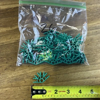 26 Knex Neon Fluorescent Green Connectors 4 Position  Standard K'nex Rare Parts - Image 1 of 4