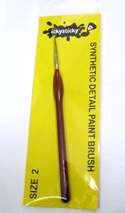 IckySticky synthetic single hobby detail paint fine round tip brush Size 2 - Picture 1 of 3
