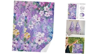 Purple Floral Hand Towels for Bathroom 2 Pack,Microfiber Soft Absorbent Garden - Picture 1 of 8