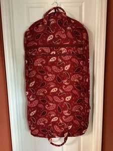 Vera Bradley Garment Bag Red Mesa Bandana Paisley Retired - Picture 1 of 9