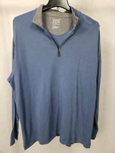 Old Navy 1/4 Zip Neck Cotton Blend Longsleeve Shirt Steel Blue Gr. XXL - Bild 1 von 2