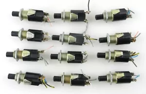 (12) Cole Hersee 1/4A 250V - 3/4A 125V Black PUSH BUTTON SWITCH 1/2" Hole ~ S15 - Picture 1 of 5