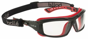 Gafas de seguridad Bolle ULTIM8, marco negro/rojo, junta de espuma, lente antiniebla transparente - Imagen 1 de 4