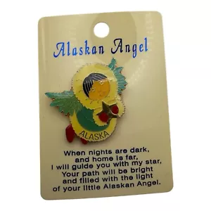 Alaskan Angel Lapel Pin - Enamel Gold-Tone Souvenir Original Card Collectible - Bild 1 von 4