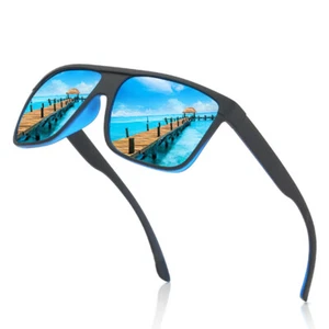 Mens Square HD Polarized Sunglasses Outdoor Fishing Driving Sport Glasses UV400 - Picture 1 of 10