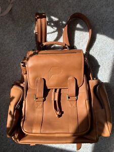 Claire Chase Leather Backpack Model 329 JUMBO SIZE New With Tags Saddle
