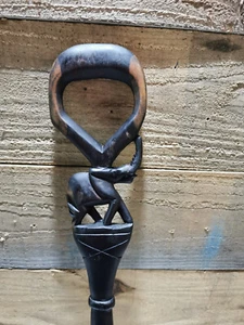 CANNE EN BOIS SCULPTE TETE ELEPHANT - Imagen 1 de 18